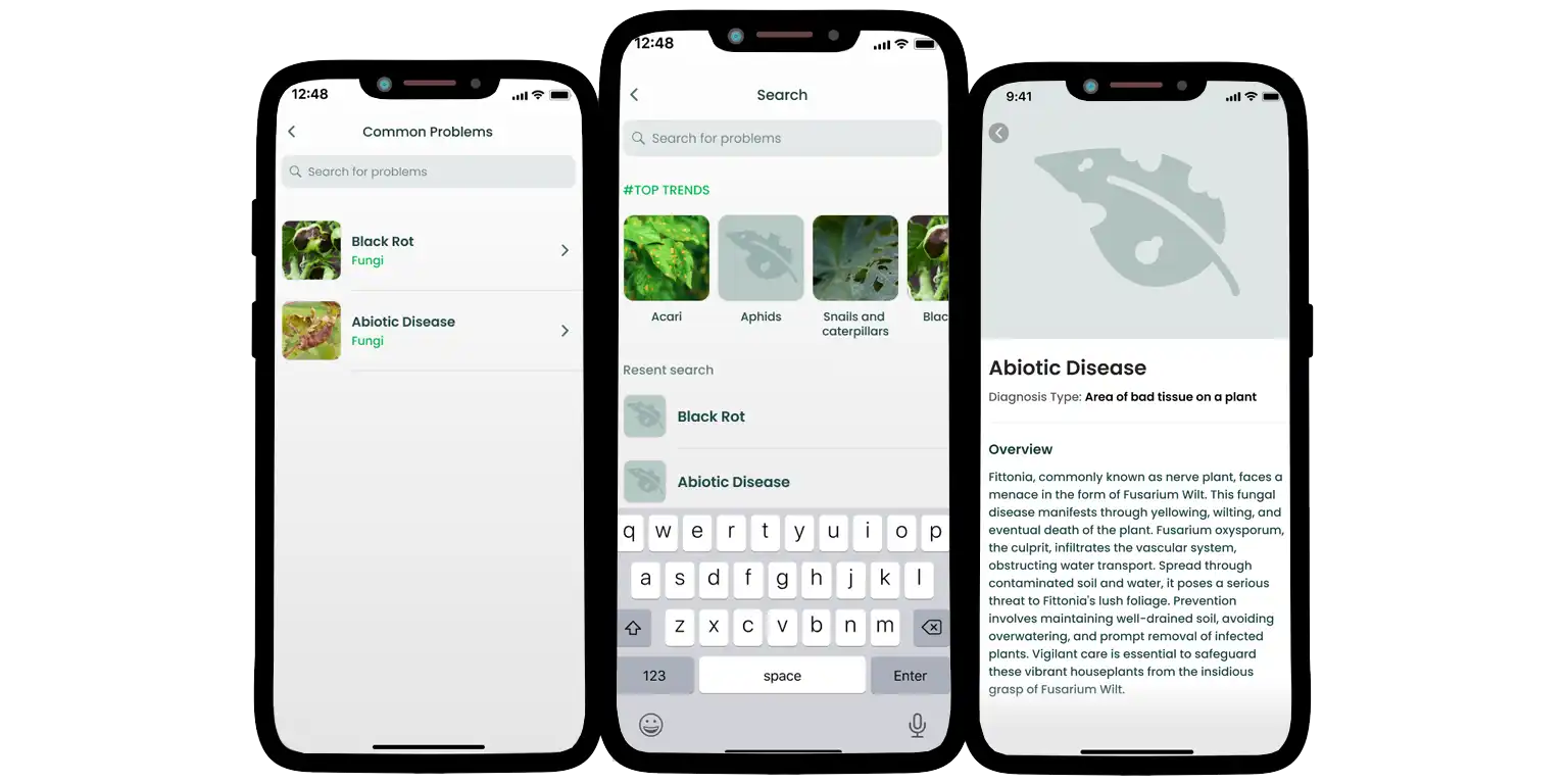 A screen from the AI Plant Finder.